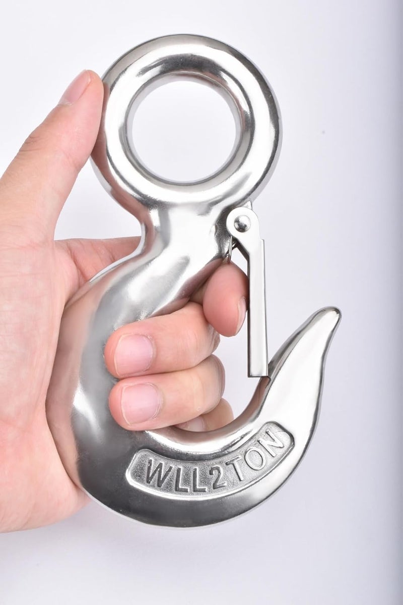 Alele Grab Hooks,2T Crane Scale,Slip Hooks,Stainless Steel Heavy Duty Lifting Hook Rigging Accessory (Grab Hooks 2000kg) - Image 1